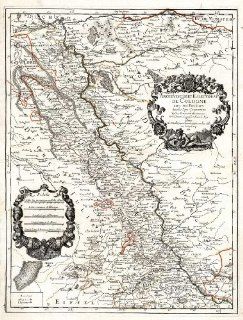 Antique Map GERMANY COLOGNE KOLN Jaillot Sanson 1674   Etchings Prints