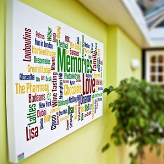 personalised 'memories' word artwork by more than words