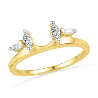 CT. T.W. Marquise and Baguette Diamond Solitaire Enhancer in 10K