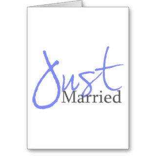 Just Married (Blue Script) Cards