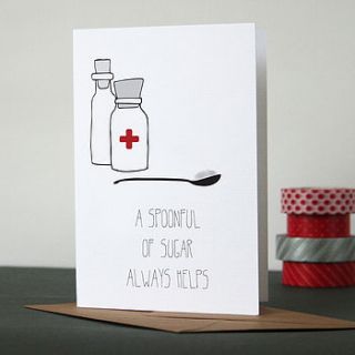 a spoonful of sugar get well card by heidi nicole