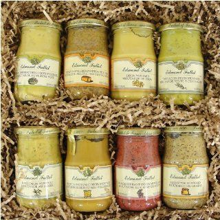 Boxed Gift Set  Fallot Authentic French Dijon Mustard Assortment of 8 Mustards, Each 7 Oz  Gourmet Sauces Gifts  Grocery & Gourmet Food