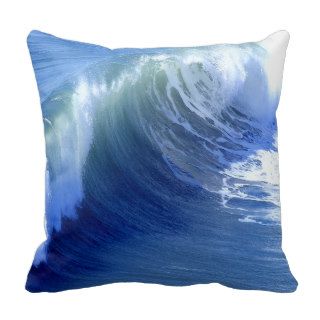 Awesome blue sea waves cool water summer day throw pillows