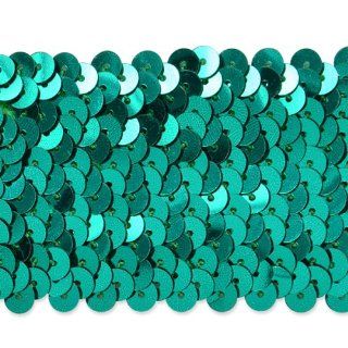 5 Row 1 3/4" Metallic Stretch Sequin Trim Teal   Baby Doll Dresses
