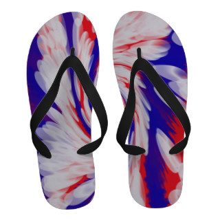 Patriotic red white blue abstract sandals