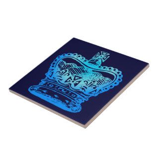 Blue Royal Crown Ceramic Tile