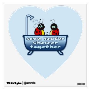 save water, shower together room stickers