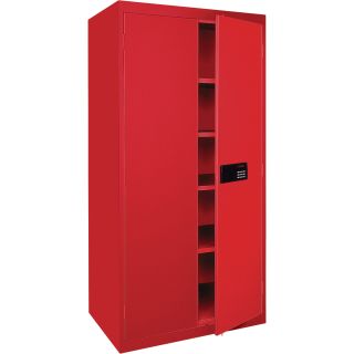 Sandusky Lee Keyless Electronic Cabinet — 46in.W x 24in.D x 72in.H, Red, Model# EA4E462472-01  Storage Cabinets