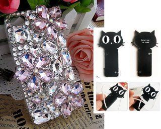 Crystal 3D Flower DIY Handmade Coque Case for Iphone 5 or 5S (Package Included Cord Wrap) Cell Phones & Accessories