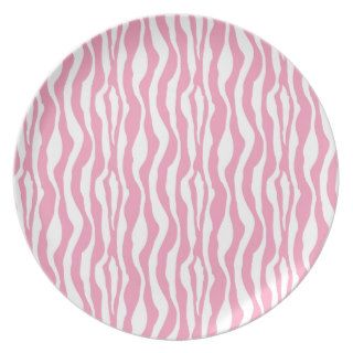 Pink Zebra Stripe Dinner Plates