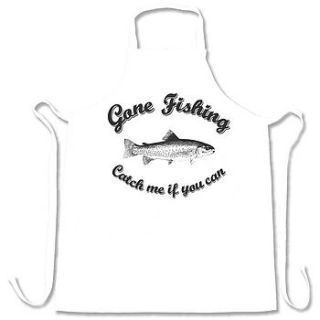 'gone fishing catch me if you can' apron by tee total gifts