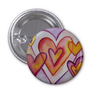 Interlocking Love Hearts Custom Pin Buttons