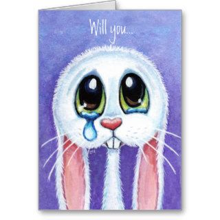 Will you be my Valentine   Sad Bunny Rabbit Card