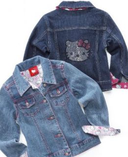 Hello Kitty Girls 2 6x Denim Jacket, Medium Denim, 2T Clothing