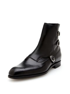 Multi Buckle Black Leather Boots by Barker Black