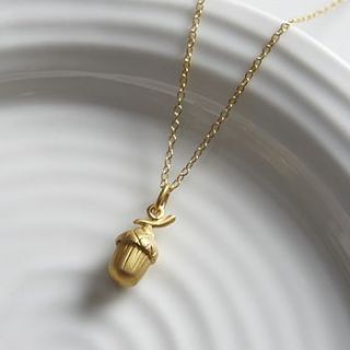 gold acorn necklace by lily charmed