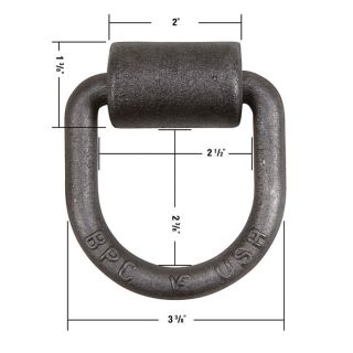 Buyers Heavy-Duty Forged D-Ring — 1/2in. w/ Weld-On Mounting Bracket  Rope Rings