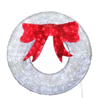 Holiday Living 36 in Pre Lit White Sequin Indoor/Outdoor Artificial Christmas Wreath with 140 Count LED Lights