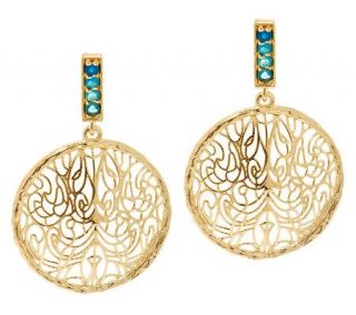 Adi Paz Neon Blue Apatite Drop Earrings, 14K Gold —