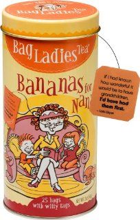 Bag Ladies Tea Bananas for Nanas Tea Tin, 25 Teabags of English Breakfast Tea  Gourmet Tea Gifts  Grocery & Gourmet Food