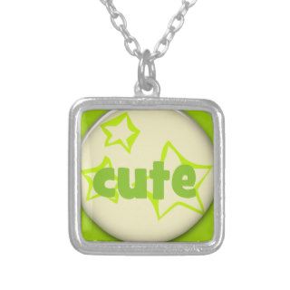 327 CUTE GREEN STARS COMPLIMENTS SAYINGS EXPRESSIO CUSTOM NECKLACE