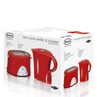 Swan Kettle and Toaster Twin Pack   Red      Homeware