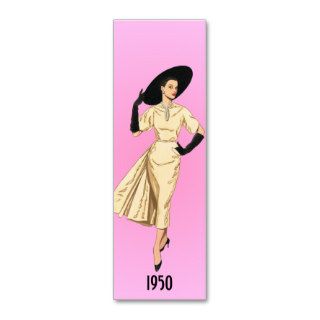 1950 Fashion Bookmark Business Cards