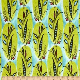 Caiman Banana Leaf Turquoise Fabric