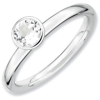 Stackable Expressions™ White Topaz Solitaire High Profile Ring in