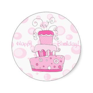 Pink Birthday Cake Sticker