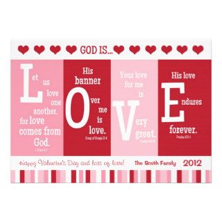 Christian Valentine Card "God is LOVE" Bible Verse Personalized Invites