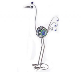 Pewter Mosaic Bird Statue —