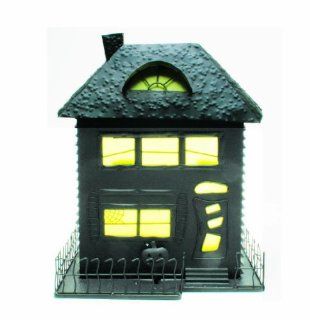 Tag Halloween Metal Spooky House Tealight Candle Holder, Rustic Finish, 12 Inches Tall x 10.625 Inches x 9 Inches   Tea Light Holders
