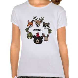 Cute and Friendly Forest Animals, Add Child's Name Tees