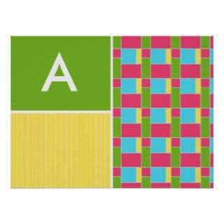 Pink, Blue, Green, & Yellow Rectangles Poster