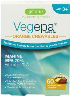 Igennus Vegepa E EPA 70 Orange Chewable   Pack of 60 Capsules Health & Personal Care