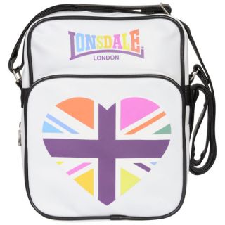 Lonsdale Zip Front Heart Messenger Bag   White      Womens Accessories