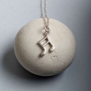 silver music note necklace by lily charmed