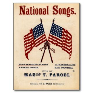 National Songs Vintage Sheet Music Postcards