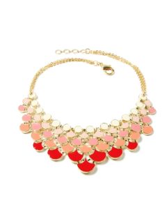Ombre Red Bib Necklace by Amrita Singh
