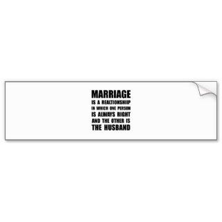 Marriage Husband Bumper Sticker