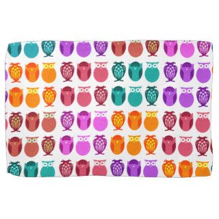 Colorful Owls Hand Towels