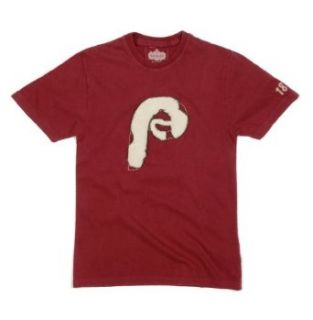 Philadelphia Phillies Vintage Stitched Logo Fashion T Shirt by Red Jacket, XL, Maroon Clothing