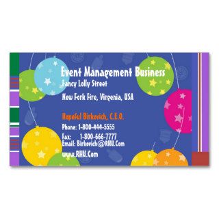 NOVINO  BLUE BALLOONS EVENT MANAGEMENT PRINT BUSINESS CARD