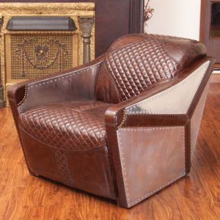 Home Loft Concept Moore Brown Leather and Metal Club Chair