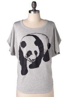Block Party Panda Tee in Grey  Mod Retro Vintage T Shirts