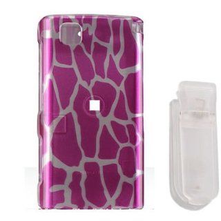 CoverON Hard Slim Design Case for LG Incite   with clear belt clip   Hot Pink Giraffe Cell Phones & Accessories