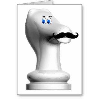 Moustache Chess Knight Funny Card
