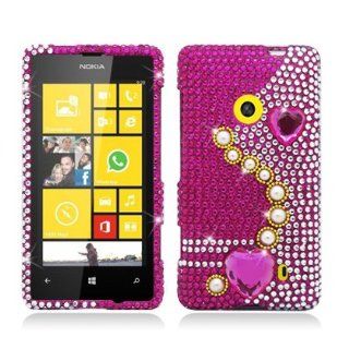 Aimo NK521PCLDI636 Dazzling Diamond Bling Case for Nokia Lumia 521   Retail Packaging   Pearl Pink Cell Phones & Accessories