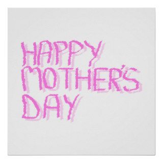 Happy Mothers Day.  Pink Letters. Poster